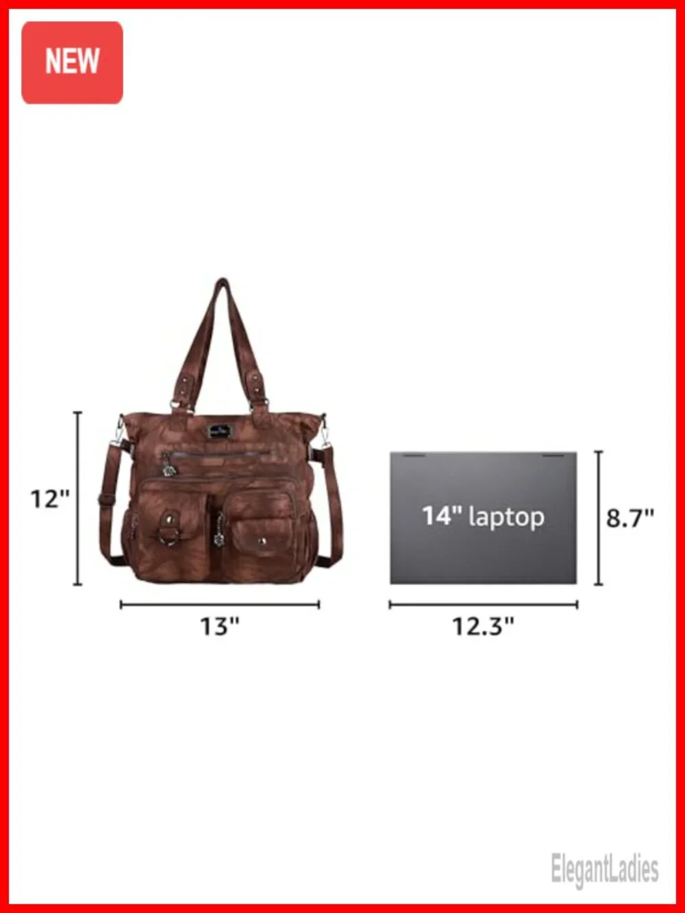 Large Soft PU Leather Hobo Bag with Crossbody Strap